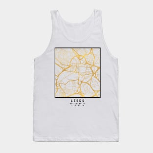 LEEDS ENGLAND CITY STREET MAP ART Tank Top